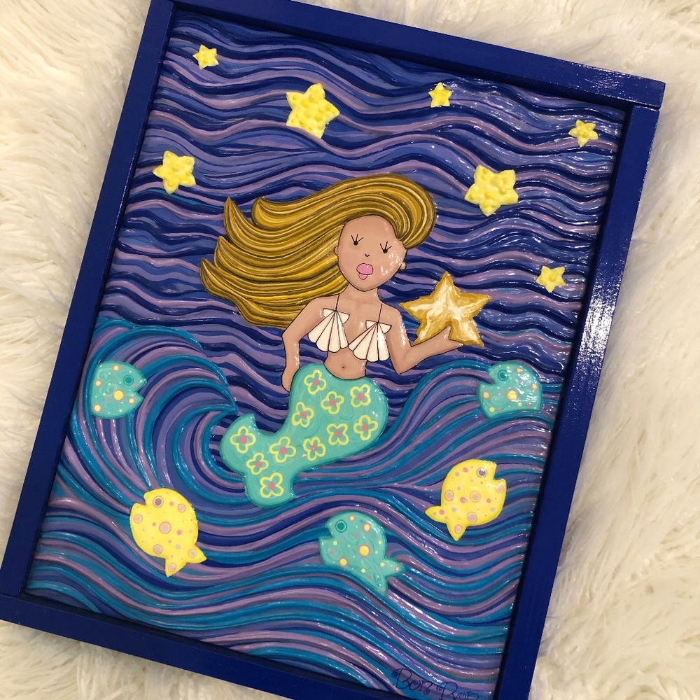 Bon Bon "Mermaid painting in acrylics"
